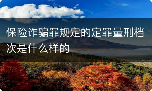 保险诈骗罪规定的定罪量刑档次是什么样的