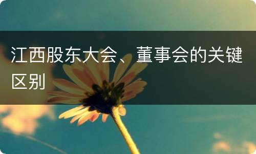 江西股东大会、董事会的关键区别