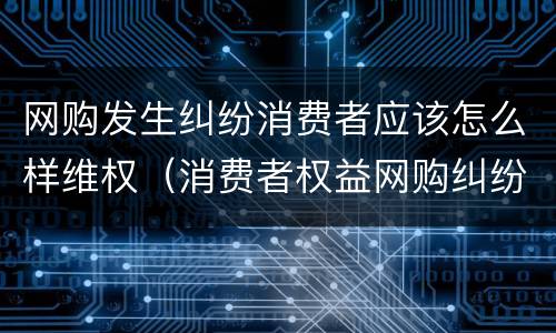 网购发生纠纷消费者应该怎么样维权（消费者权益网购纠纷）