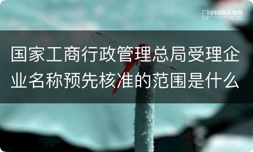 国家工商行政管理总局受理企业名称预先核准的范围是什么