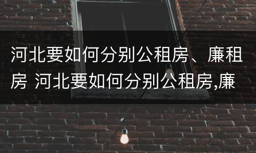河北要如何分别公租房、廉租房 河北要如何分别公租房,廉租房呢