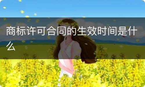 商标许可合同的生效时间是什么