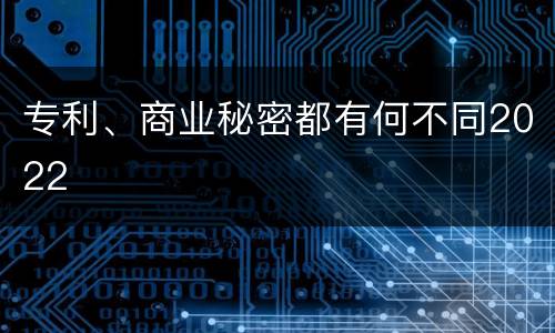 专利、商业秘密都有何不同2022