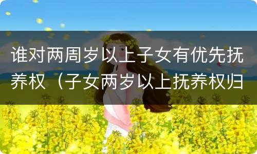 谁对两周岁以上子女有优先抚养权(子女两岁以上抚养权归谁)