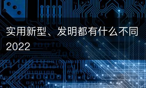 实用新型、发明都有什么不同2022
