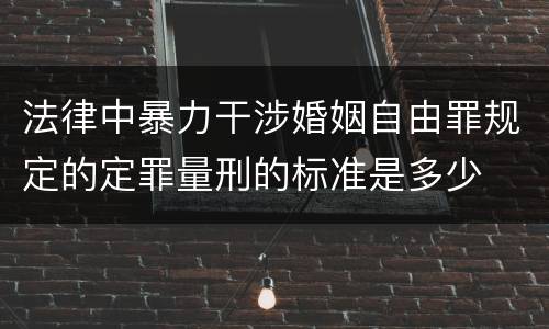 法律中暴力干涉婚姻自由罪规定的定罪量刑的标准是多少