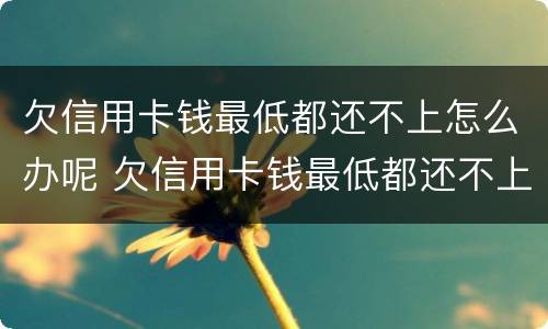 欠信用卡钱最低都还不上怎么办呢 欠信用卡钱最低都还不上怎么办呢怎么解决