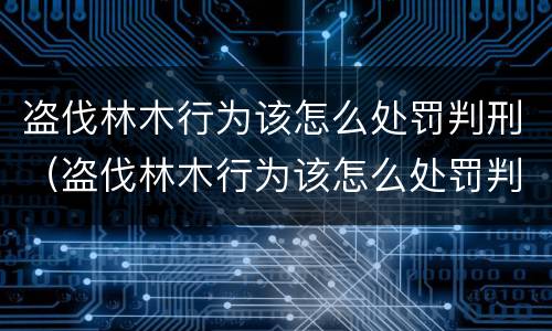 盗伐林木行为该怎么处罚判刑（盗伐林木行为该怎么处罚判刑的）