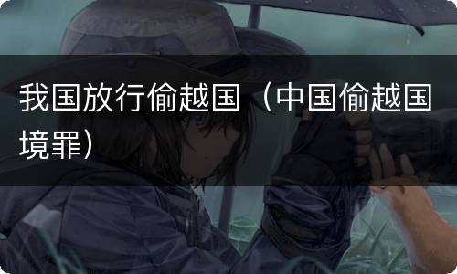 我国放行偷越国（中国偷越国境罪）