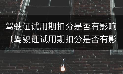 驾驶证试用期扣分是否有影响（驾驶证试用期扣分是否有影响政审）
