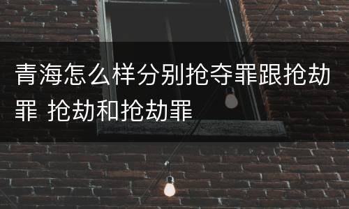 青海怎么样分别抢夺罪跟抢劫罪 抢劫和抢劫罪