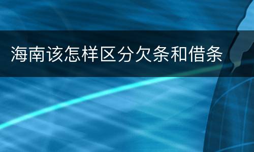 海南该怎样区分欠条和借条