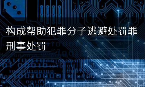 构成帮助犯罪分子逃避处罚罪刑事处罚