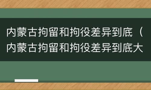 内蒙古拘留和拘役差异到底（内蒙古拘留和拘役差异到底大不大）