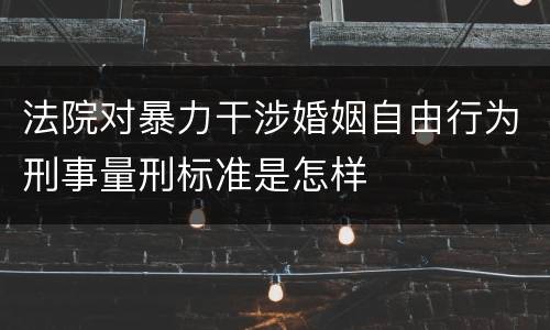 法院对暴力干涉婚姻自由行为刑事量刑标准是怎样