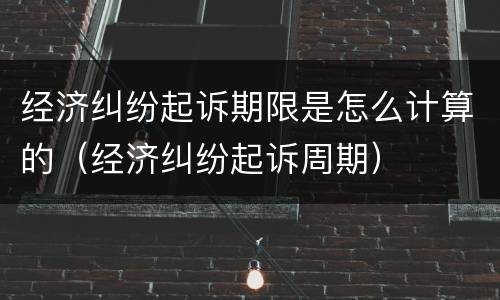 经济纠纷起诉期限是怎么计算的（经济纠纷起诉周期）