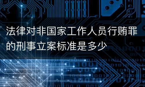 法律对非国家工作人员行贿罪的刑事立案标准是多少