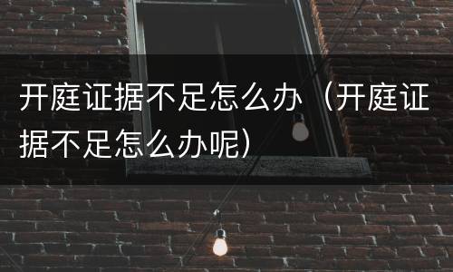 开庭证据不足怎么办（开庭证据不足怎么办呢）