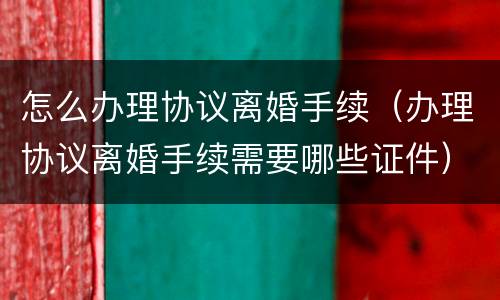 怎么办理协议离婚手续（办理协议离婚手续需要哪些证件）