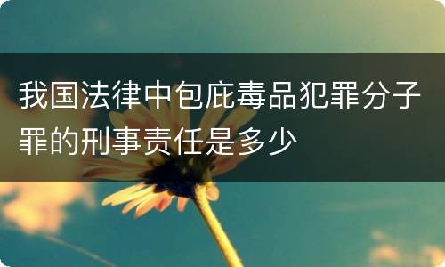 我国法律中包庇毒品犯罪分子罪的刑事责任是多少