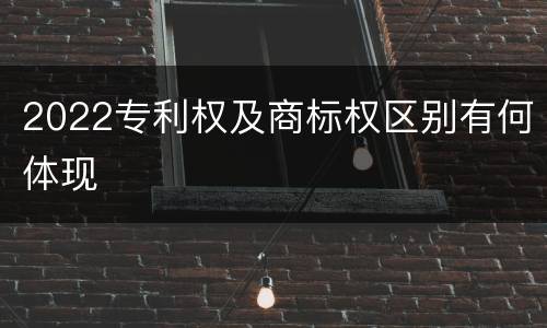 2022专利权及商标权区别有何体现