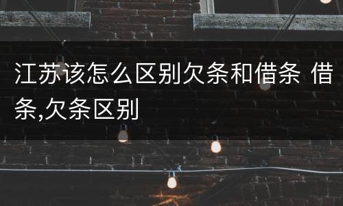 江苏该怎么区别欠条和借条 借条,欠条区别