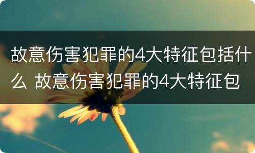 故意伤害犯罪的4大特征包括什么 故意伤害犯罪的4大特征包括什么