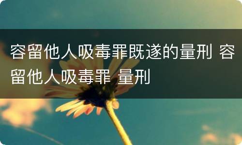 容留他人吸毒罪既遂的量刑 容留他人吸毒罪 量刑