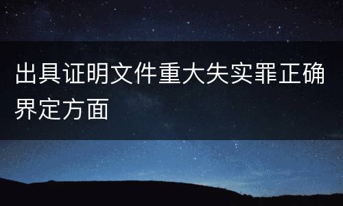 出具证明文件重大失实罪正确界定方面
