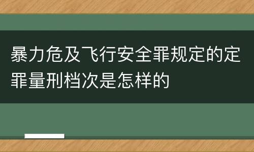 暴力危及飞行安全罪规定的定罪量刑档次是怎样的