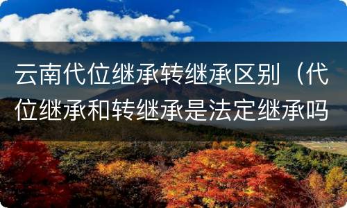 云南代位继承转继承区别（代位继承和转继承是法定继承吗）