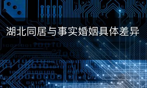 湖北同居与事实婚姻具体差异