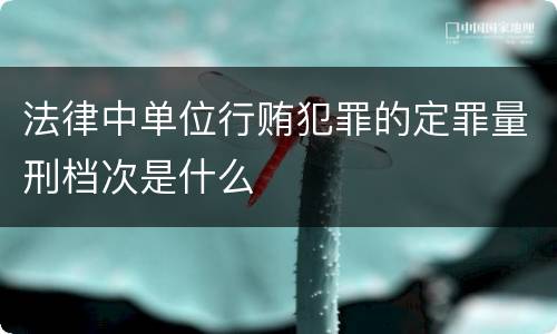 法律中单位行贿犯罪的定罪量刑档次是什么