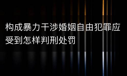 构成暴力干涉婚姻自由犯罪应受到怎样判刑处罚