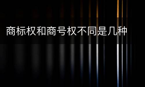 商标权和商号权不同是几种