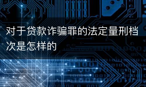 对于贷款诈骗罪的法定量刑档次是怎样的
