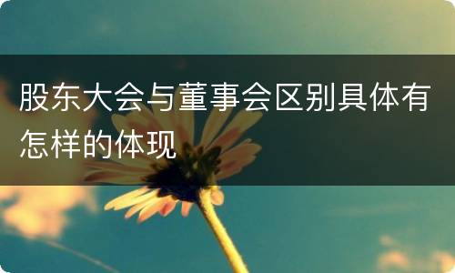 股东大会与董事会区别具体有怎样的体现