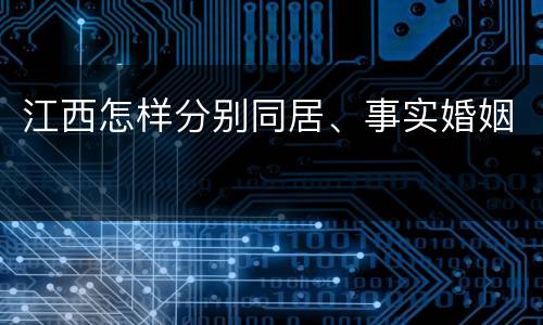 江西怎样分别同居、事实婚姻