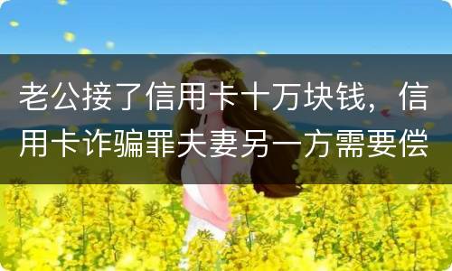 老公接了信用卡十万块钱，信用卡诈骗罪夫妻另一方需要偿还吗