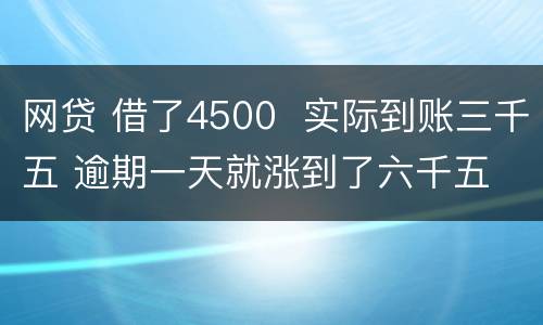 网贷 借了4500  实际到账三千五 逾期一天就涨到了六千五 怎么办 可以举报吗