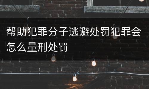 帮助犯罪分子逃避处罚犯罪会怎么量刑处罚