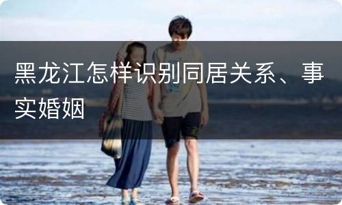 黑龙江怎样识别同居关系、事实婚姻