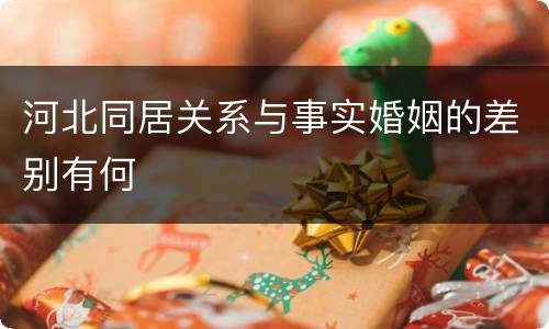 河北同居关系与事实婚姻的差别有何
