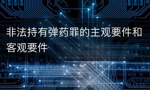 非法持有弹药罪的主观要件和客观要件