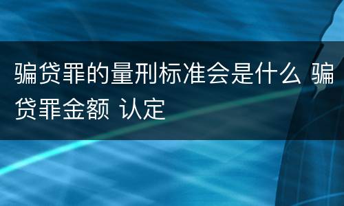 骗贷罪的量刑标准会是什么 骗贷罪金额 认定