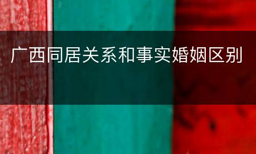 广西同居关系和事实婚姻区别
