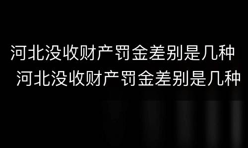 河北没收财产罚金差别是几种 河北没收财产罚金差别是几种处罚