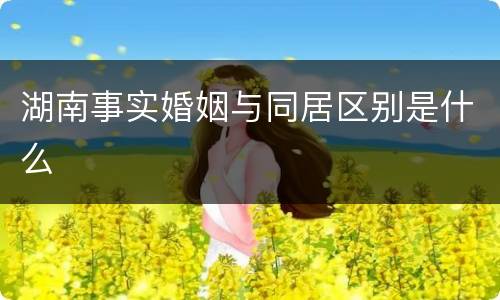 湖南事实婚姻与同居区别是什么