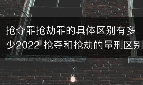 抢夺罪抢劫罪的具体区别有多少2022 抢夺和抢劫的量刑区别