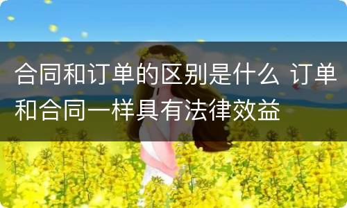 合同和订单的区别是什么 订单和合同一样具有法律效益